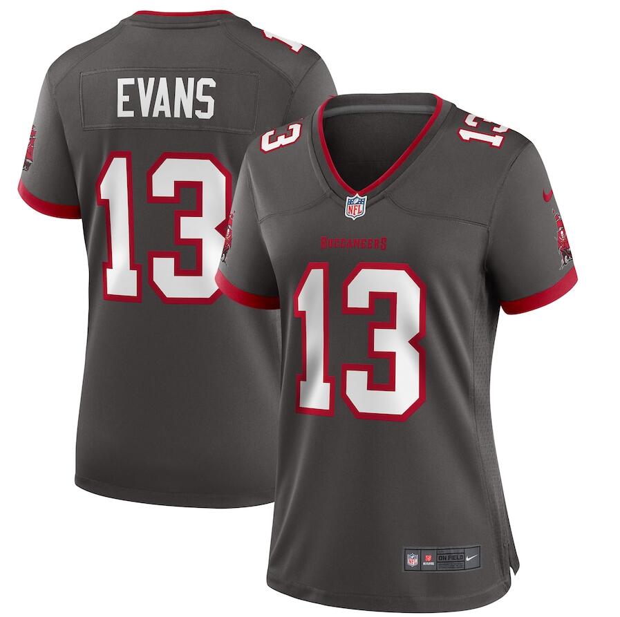 Women's Tampa Bay Buccaneers #13 Mike Evans Grey Limited Stitched Jersey(Run Small) Women's Tampa Bay Buccaneers #13 Mike Evans Grey Limited Stitched Jersey(Run Small)